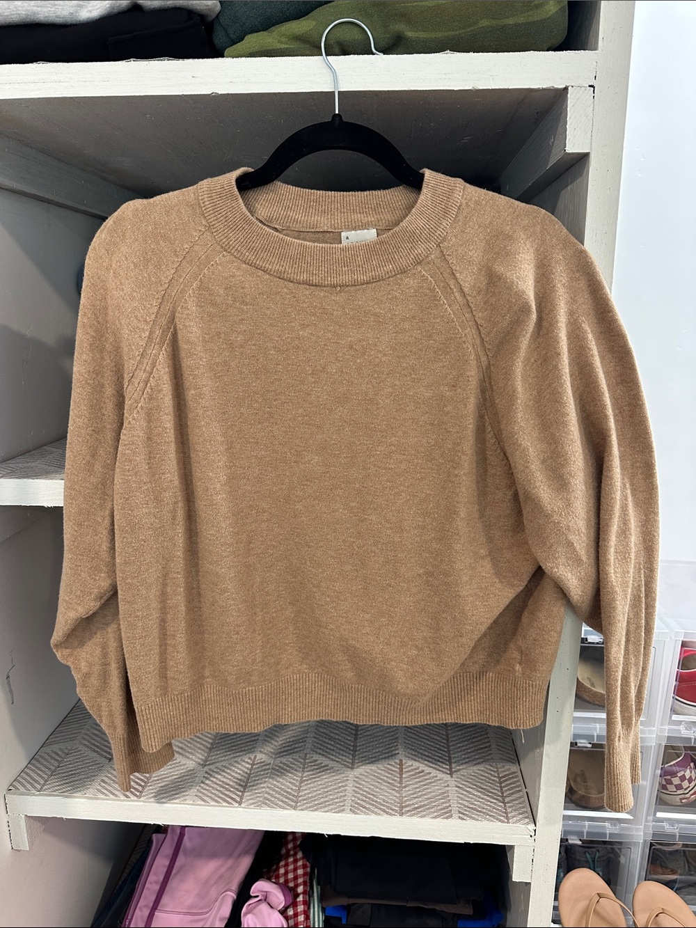 A New Day Women’s Crewneck Sweater - Camel size Large